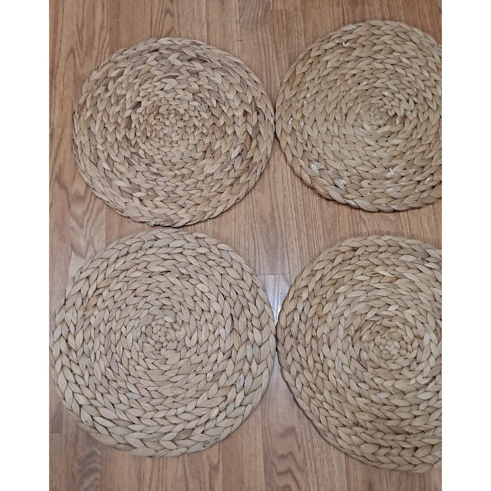 6 Braided Natural Wicker Water Hyacinth Placemats 15